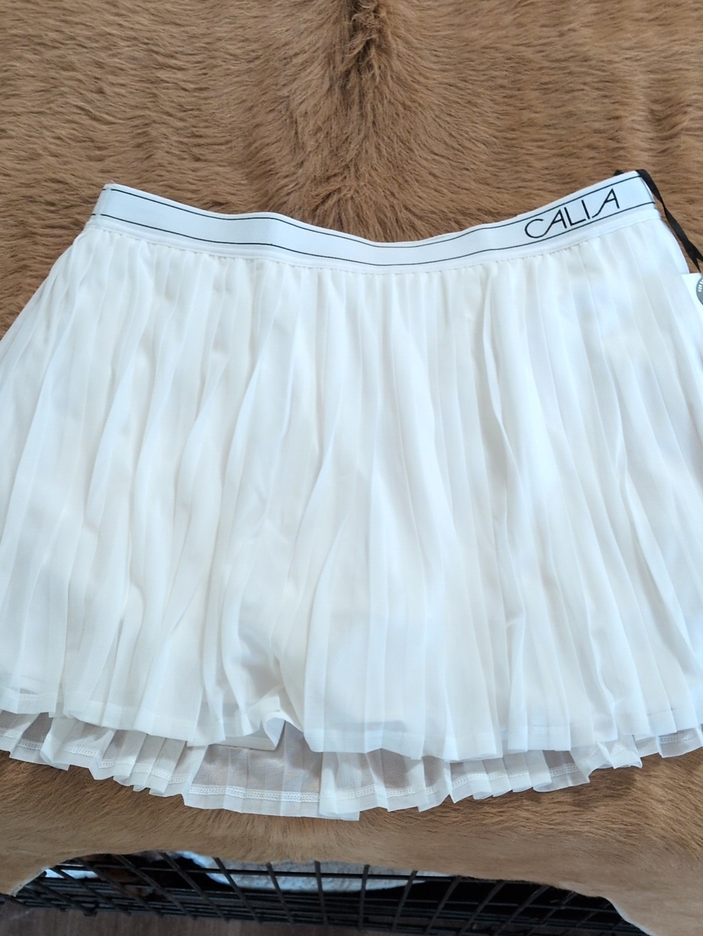 CALIA by Carrie Underwood White Pleated Tennis Mini Skirt